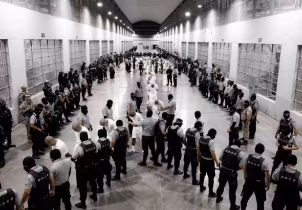 Images of El Salvador's notorious CECOT prison. Photo: Archive.