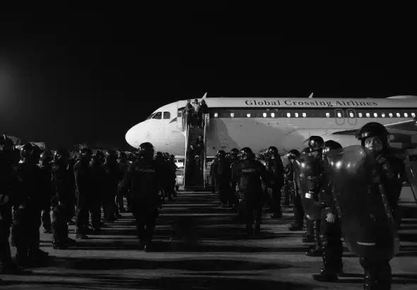 US planes carrying Venezuelan migrants arrives at El Salvador. Photo: El Salvador Presidential Office/file photo.