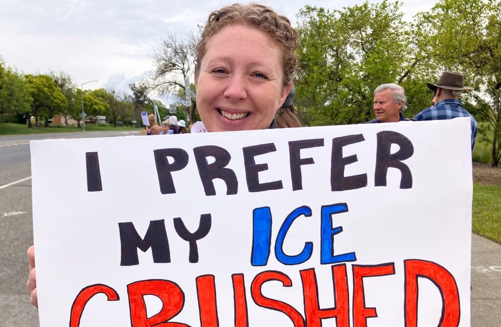 Boycott Avelo Airlines protest, Santa Rosa Airport, CA, April 26. Photo: Roger D. Harris.