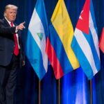 US President Donald Trump at a "Latinos for Trump" event in 2020. Photo: AP/Evan Vucci.