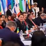 Honduran President Xiomara Castro addressing the head of states and government participating at the 9th CELAC Summit held in Tegucigalpa, on Wednesday, April 9, 2025. Photo: CELAC.
