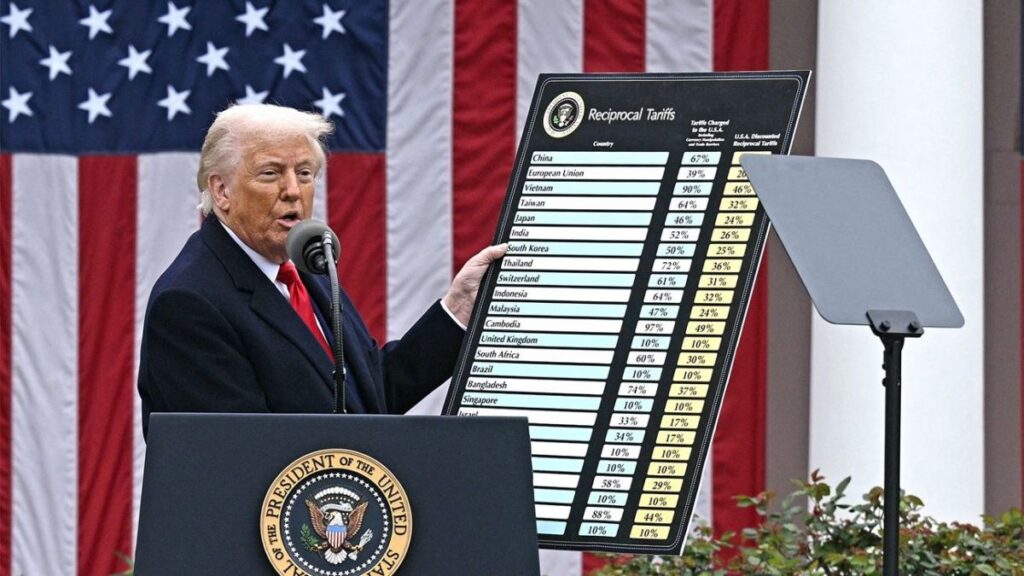 US President Donald Trump on “Liberation Day.” Photo: Getty Images.