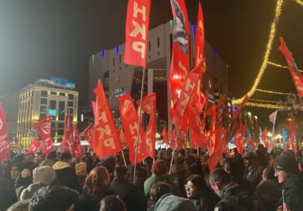 A protest in Ankara over the detention of Istanbul mayor Ekrem İmamoğlu. Photo: Wikimedia.
