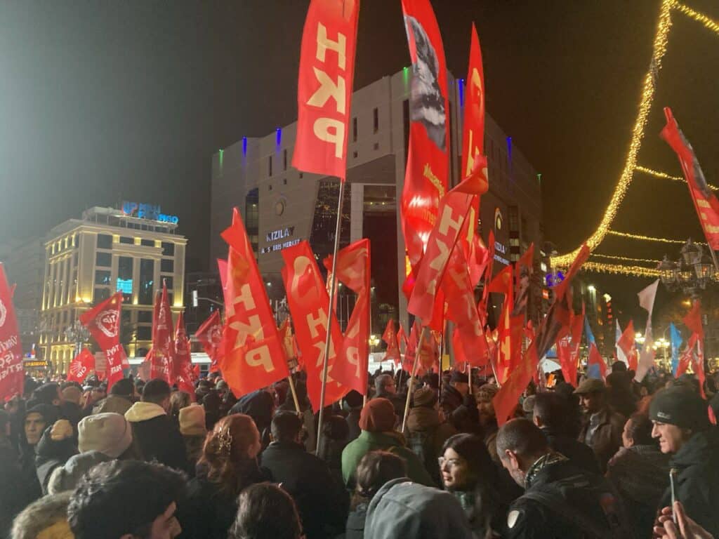 A protest in Ankara over the detention of Istanbul mayor Ekrem İmamoğlu. Photo: Wikimedia.