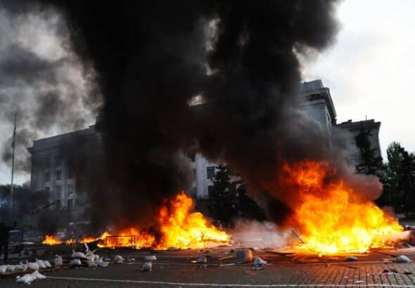 The House of Trade Unions building in Odessa on May 2, 2014. Photo: Odessa Media Agency.