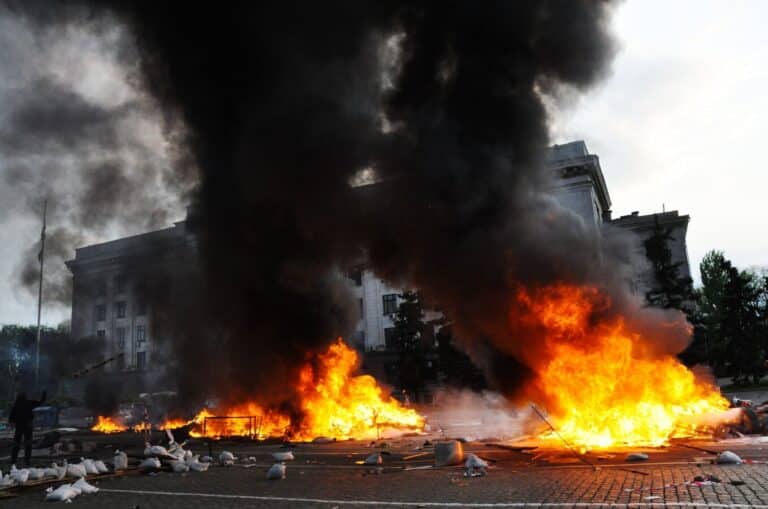 The House of Trade Unions building in Odessa on May 2, 2014. Photo: Odessa Media Agency.