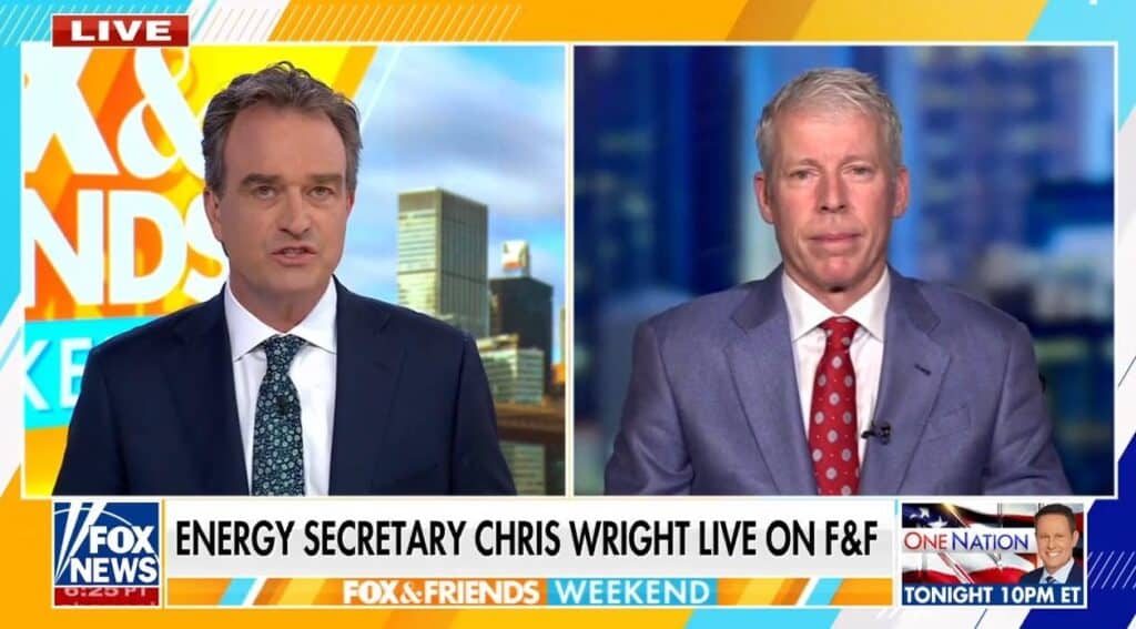 Screenshot of the Fox News interview with US Energy Secretary Chris Wright. Photo: Fox News.