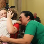 Venezuelan two-year-old baby girl Maikelys Espinoza reunited with her mother and grandmother at Miraflores Palace, Caracas, on Wednesday, May 14, 2025. Photo: Presidential Press.