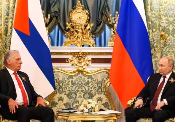 Cuban President Miguel Díaz-Canel and Russian President Vladimir Putin meeting at the Kremlin on May 9, 2024. Photo: Presidency of Russia.