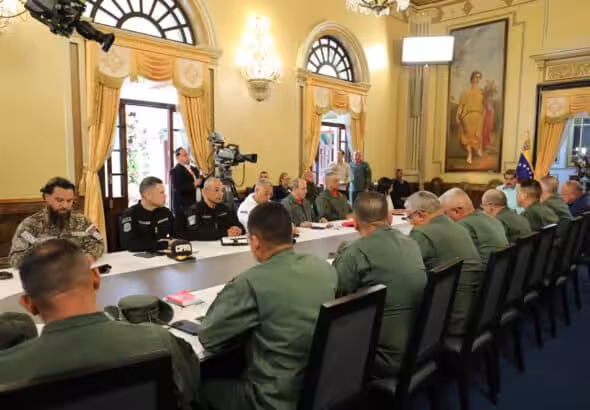 Venezuelan President Nicolas Maduro leads a meeting with state security agencies at Miraflores Palace on May 19, 2025. Photo: Presidential Press.