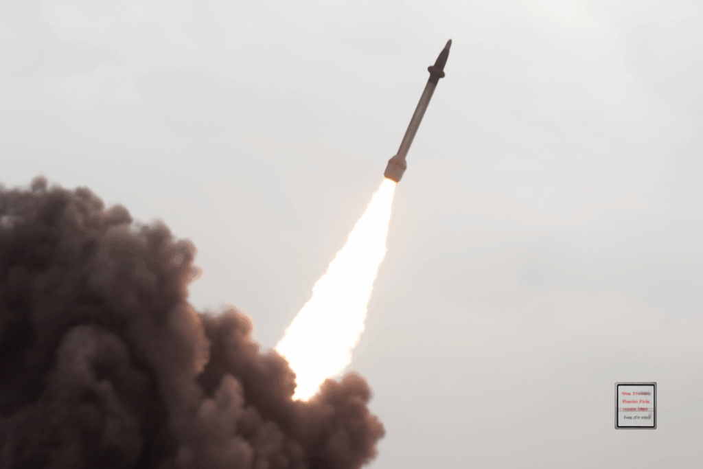 Frame grab from an undated video shows the moment of the launch of a hypersonic ballistic missile by Yemen’s Armed Forces towards the occupied Palestinian territories. Photo: PressTV/file photo.