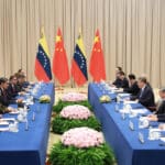 Chinese President Xi Jinping holds a high-level meeting with Venezuelan President Nicolás Maduro during the celebrations for the 80th anniversary of the victory in the Soviet Union's Great Patriotic War, Moscow, Russia, May 9, 2025. Photo: Xinhua/Ding Haitao.