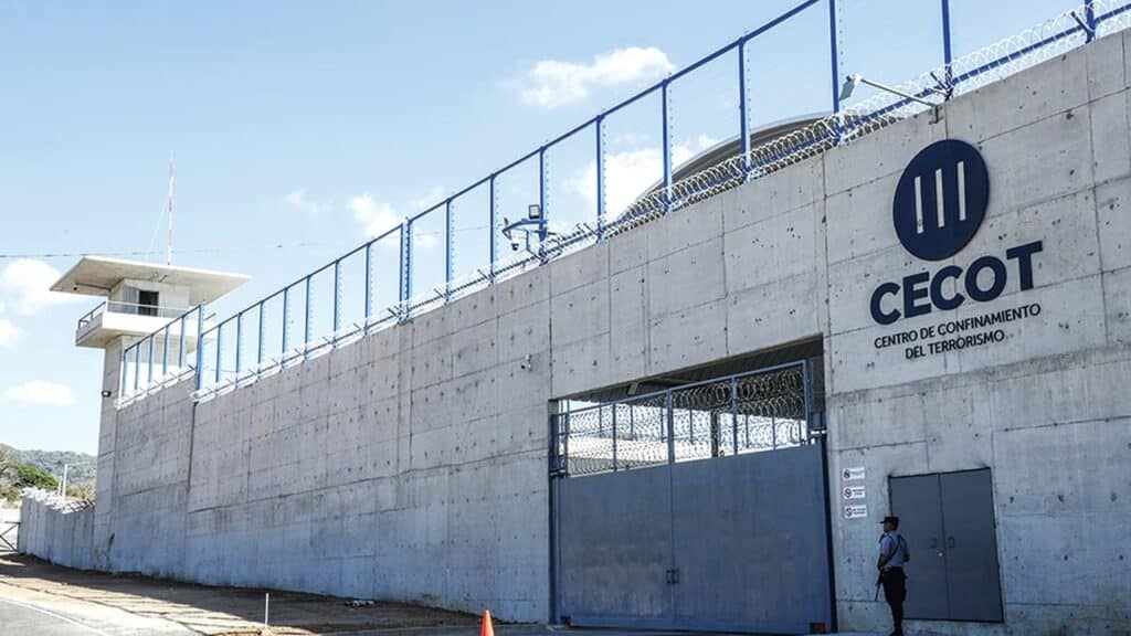 Terrorism Confinement Center (CECOT), the high-security prison in El Salvador where 252 Venezuelans are being held illegally. File photo.