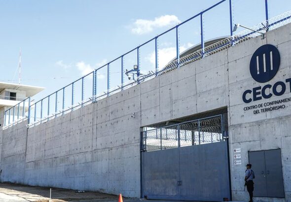 Terrorism Confinement Center (CECOT), the high-security prison in El Salvador where 252 Venezuelans are being held illegally. File photo.