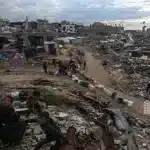 Children in Gaza, February 2025. Photo: Palestine News & Information Agency, WAFA.