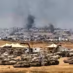 The Zionist regime's ground operations in Gaza. Photo: X/@gulftoday.