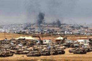 The Zionist regime's ground operations in Gaza. Photo: X/@gulftoday.