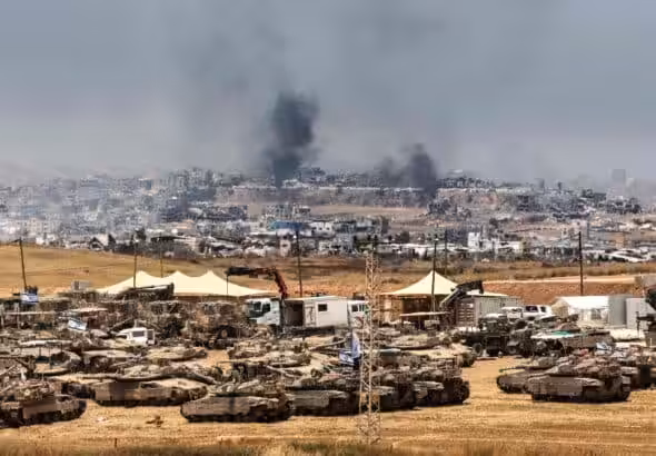 The Zionist regime's ground operations in Gaza. Photo: X/@gulftoday.