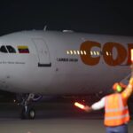 Conviasa passenger jet landing at the Simón Bolívar International Airport in Maiquetia, La Guaira state, Venezuela. Photo: IG/@mijpvzla.