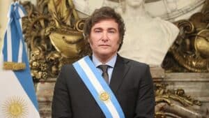 Javier Milei in the White Room on the day of his swearing-in. Photo: Wiki Commons.
