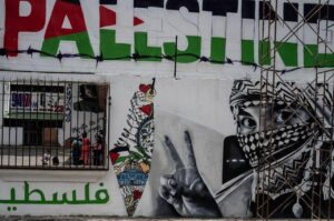A mural in Caracas, Venezuela, expressing support for Palestine. Photo: Threads/@actforpal1.