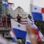 Panamanians protest against a memorandum of understanding with the US, in Panama City, April 29, 2025. Photo: Matias Delacroix/AP.