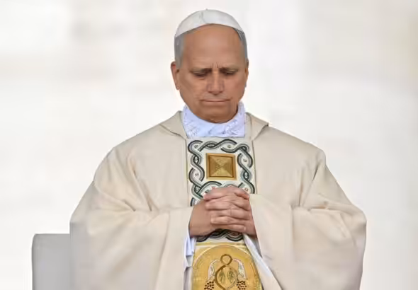 Pope Leo XIV leads his inaugural Holy Mass in St. Peter’s Square, Vatican City, May 18, 2025. Photo: Catholic Bishops’ Conference of England and Wales.