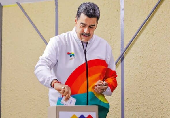 Venezuelan President Nicolás Maduro votes in the consultative referendum on Guayana Esequiba, December 3, 2023. Photo: AFP/File photo.