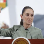 The president of Mexico, Claudia Sheinbaum, at her morning press conference, May 14, 2025. Photo: X/@Claudiashein.