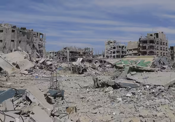 Destruction caused by the Zionist Entity's bombing of Jabalia camp, Gaza Strip, October 16, 2024. Photo: Wikimedia Commons.