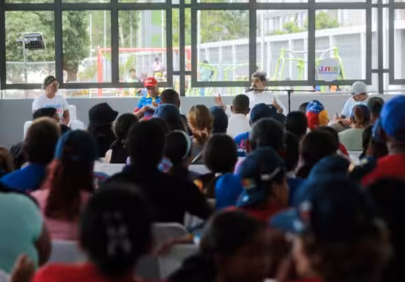 Venezuelan President Nicolas Maduro on a televised meeting in La Guaira state on Saturday, May 17, 2025. Photo: Presidential Press.