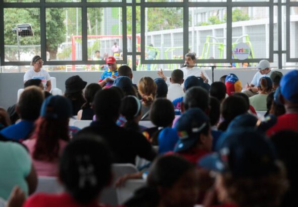 Venezuelan President Nicolas Maduro on a televised meeting in La Guaira state on Saturday, May 17, 2025. Photo: Presidential Press.