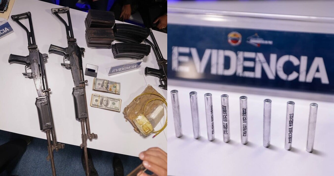 Some weapons, equipment, and money seized in the raids.