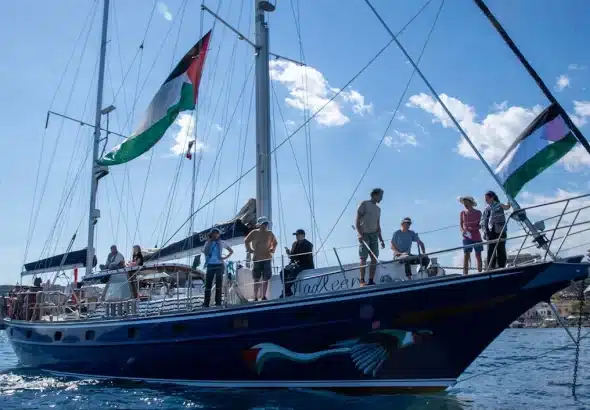 Twelve international activists and volunteers have boarded Madleen en route to Gaza. Photo: FFC Media Team.