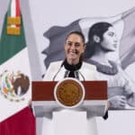 Mexico President Claudia Sheinbaum speaking in the January 2 press conference. Photo: Presidencia MX.