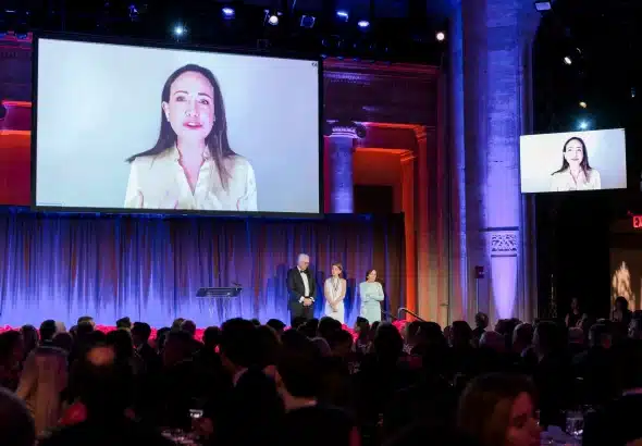 Far-right Venezuelan politician María Corina Machado presented a 100-day plan to guarantee profits for US companies in Venezuela. Photo: AS/COA.