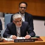 Iran’s permanent representative to the United Nations, Amir Saeid Iravani, speaking at a session of the UN Security Council in New York. Photo: PressTV/fil photo.