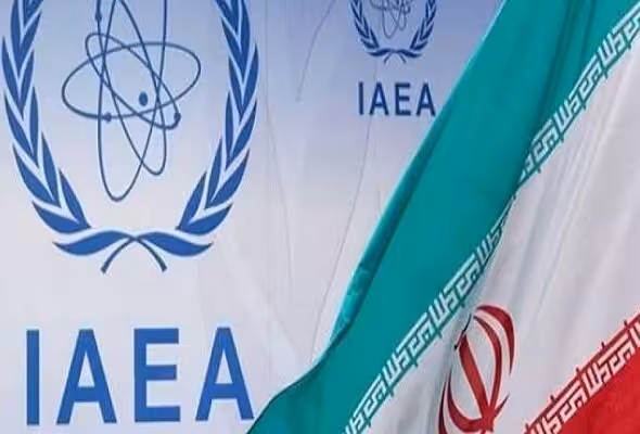 IAEA Logo (Left) and the Iranian flag (Right). Photo: Public Domain.