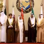 Head of states belonging to the Gulf Cooperation Council pose for a family photo during its 37th annual summit in 2017. Photo: AFP/Getty Images/file photo.