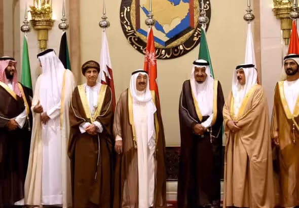 Head of states belonging to the Gulf Cooperation Council pose for a family photo during its 37th annual summit in 2017. Photo: AFP/Getty Images/file photo.