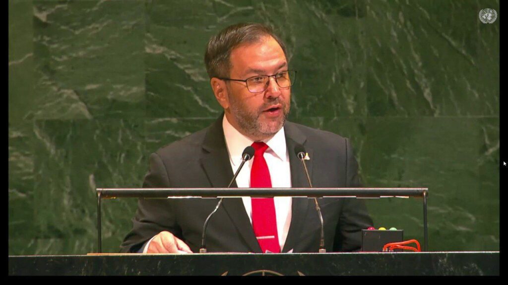 Venezuelan Foreign Minister Yván Gil during his speech at the 79th UN General Assembly in New York on June 16, 2025. Photo: AVN.