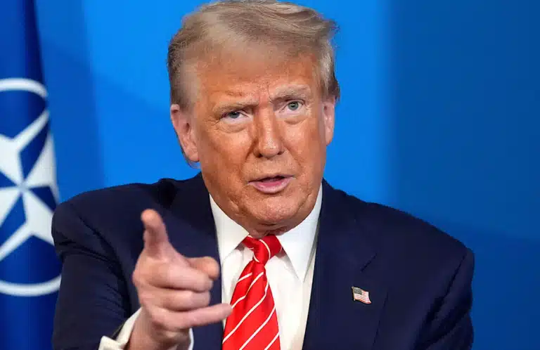 US President Donald Trump speaks during a meeting with NATO Secretary-General Mark Rutte at the NATO summit in the Hague, Netherlands, on June 25, 2025. Photo: AP.