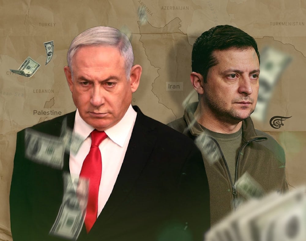 Far-right Ukraine competing with apartheid "Israel" over limited or even dwindling supplies of attention, money, and armaments from the West. Photo: Zeinab al-Hajj/Al Mayadeen English.