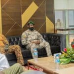(Left to right) Captain Ibrahim Traoré of Burkina Faso, Colonel Assimi Goïta of Mali, and General Abdourahamane Tchiani of Niger. Photo: CGTN.