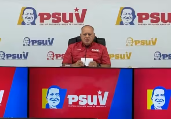 Venezuelan PSUV's Secretary General Diosdado Cabello during the party's weekly press conference on June 16, 2025. Photo: El Impulso.