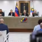 Venezuelan National Electoral Council executive board announcing the date for the municipal elections in Venezuela on Wednesday, June 4, 2025. Photo: X/@avnve.