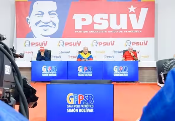 PSUV Secretary General Diosdado Cabello during a press conference on Saturday, June 14, 2025. Photo: PSUV.