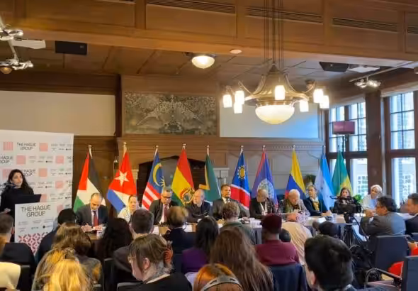 The inauguration meeting of the Hague Group in The Hague, February 1, 2025. Photo: Embassy of the State of Palestine in South Africa.