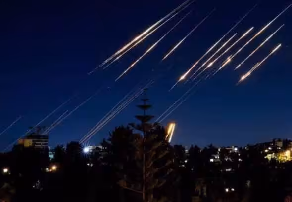 The Islamic Revolution Guards Corps’s barrage of missiles and drones on the occupied Palestinian territories on June 14, 2025. Photo: PressTV.