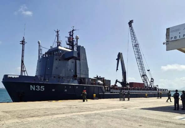 The foreign vessel N35 kept detained at the Port of Guamache of Margarita Island, Nueva Esparta state, Venezuela. Photo: Instagram/@redi.main.